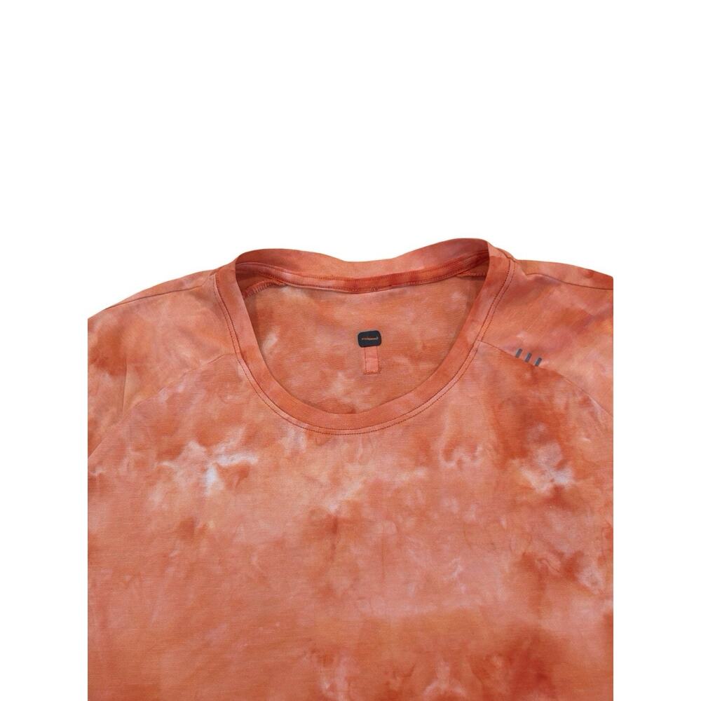 Lululemon Mens Always Agile Short Sleeve T Shirt Size M Coral Orange Diamond Dye - Picture 2 of 4